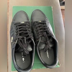 Lacoste Men's Black Leather Sneakers
